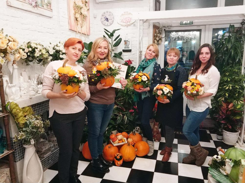 Мастер класс "Осенняя композиция в тыкве" | заказать в Москве | LizaFleur